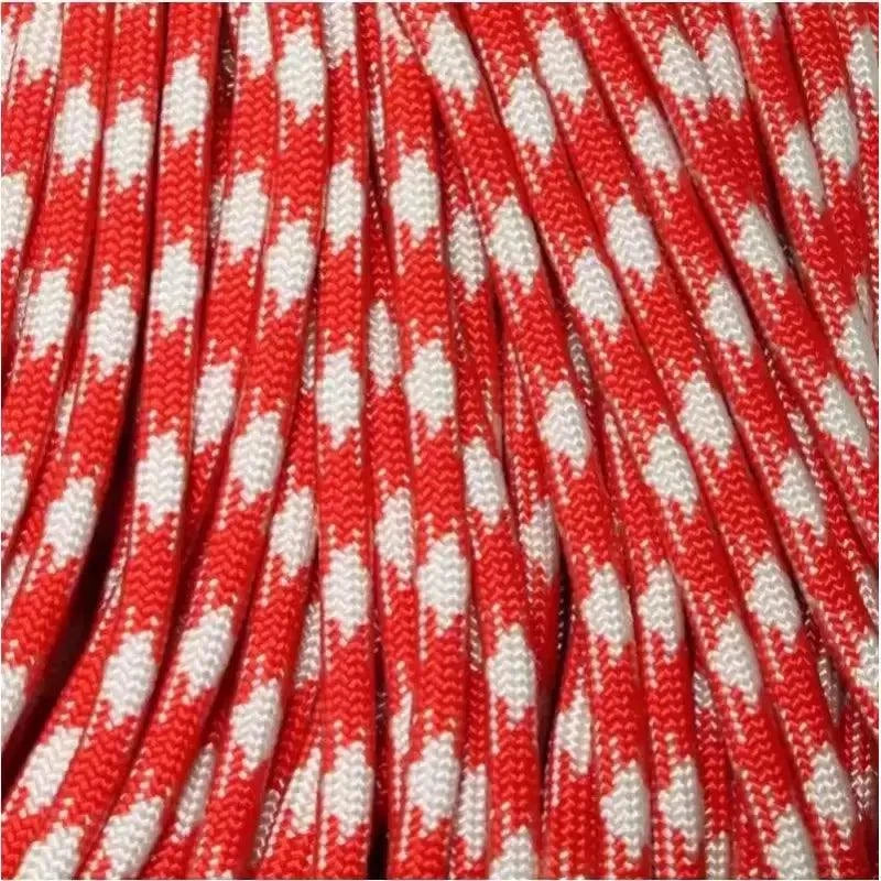 4 mm (5/32”) 550 Paracord Strawberry Fields Made in the USA Nylon/Nylon (100 ft) El Wood Braiding Co