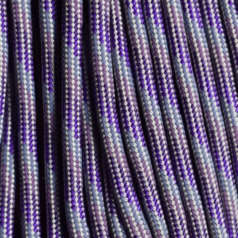 4 mm (5/32”) 550 Paracord Sunset-Purple Blend Made in the USA Nylon/Nylon (100 ft) El Wood Braiding Co