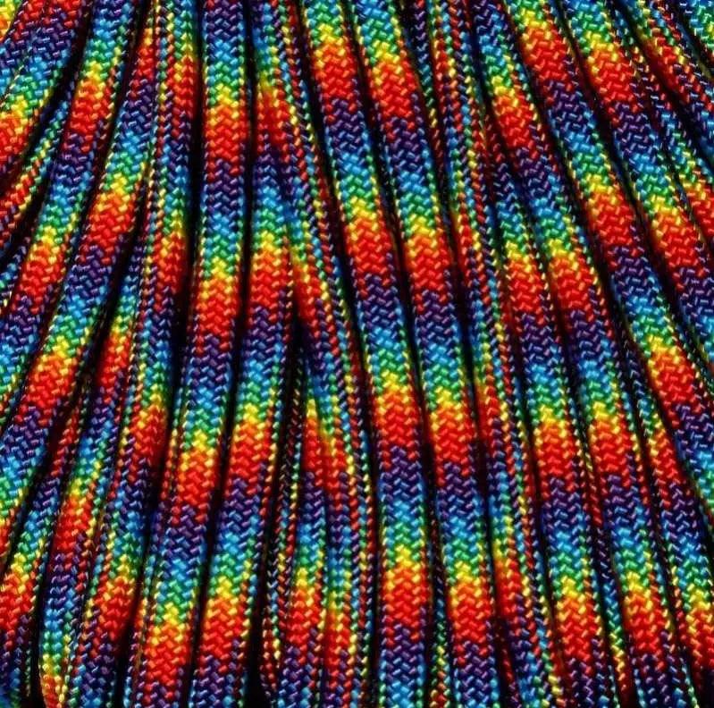 4 mm (5/32”) 550 Paracord Tye Dye (Rainbow) Made in the USA Polyester/Nylon Atwood Rope MFG