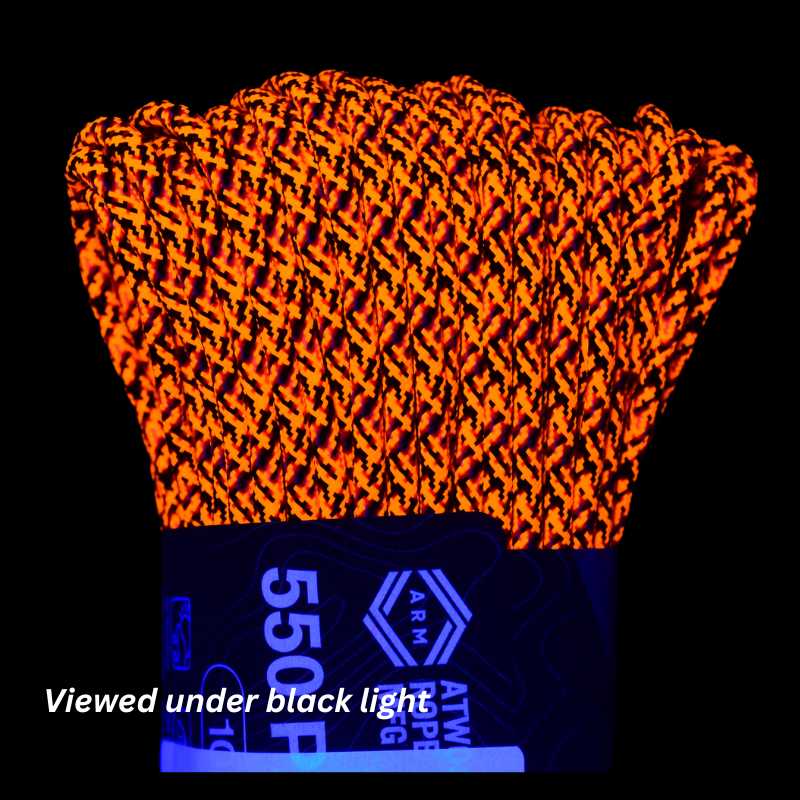 4 mm (5/32”) 550 Paracord Tsunami Orange Made in the USA Polyester/Nylon Atwood Rope MFG