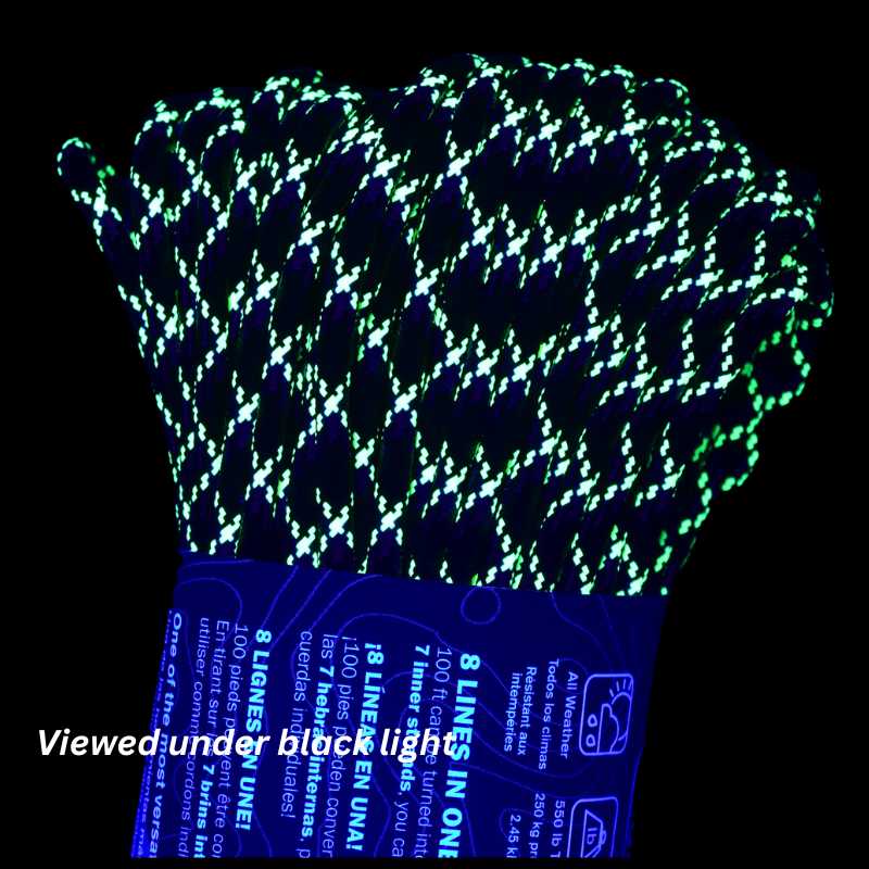 4 mm (5/32”) 550 Paracord Undead Zombie Made in the USA Polyester/Nylon (100 ft) Atwood Rope MFG