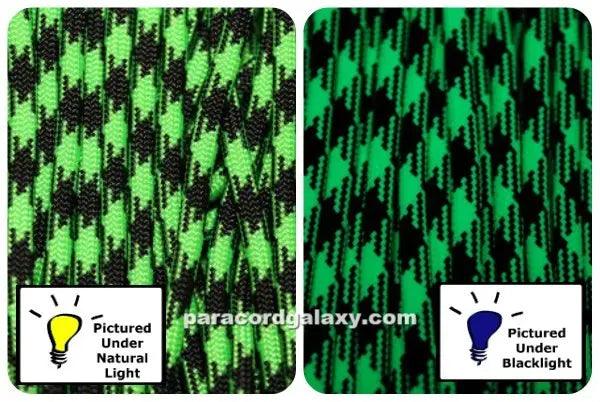 4 mm (5/32”) 550 Paracord Viper 6936 (Neon Green and Balck) Made in the USA Nylon/Nylon El Wood Braiding Co