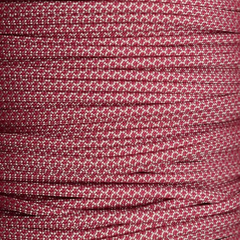 550 Paracord White with Fuchsia Diamonds Made in the USA Nylon/Nylon (1000 FT.) - Paracord Galaxy