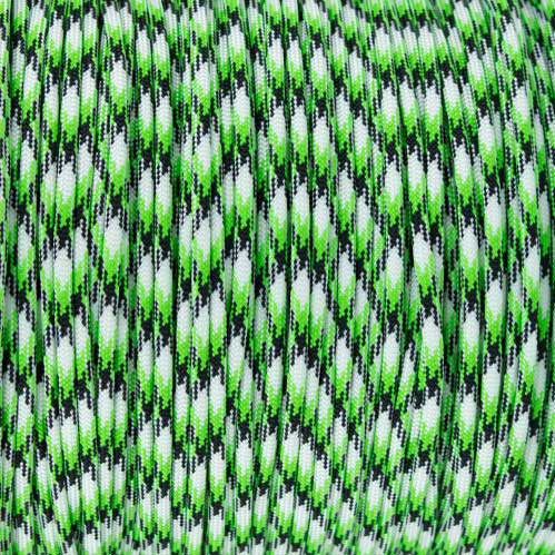 4 mm (5/32”) 550 Paracord Neon Oreo Made in the USA Nylon/Nylon (100 ft) El Wood Braiding Co