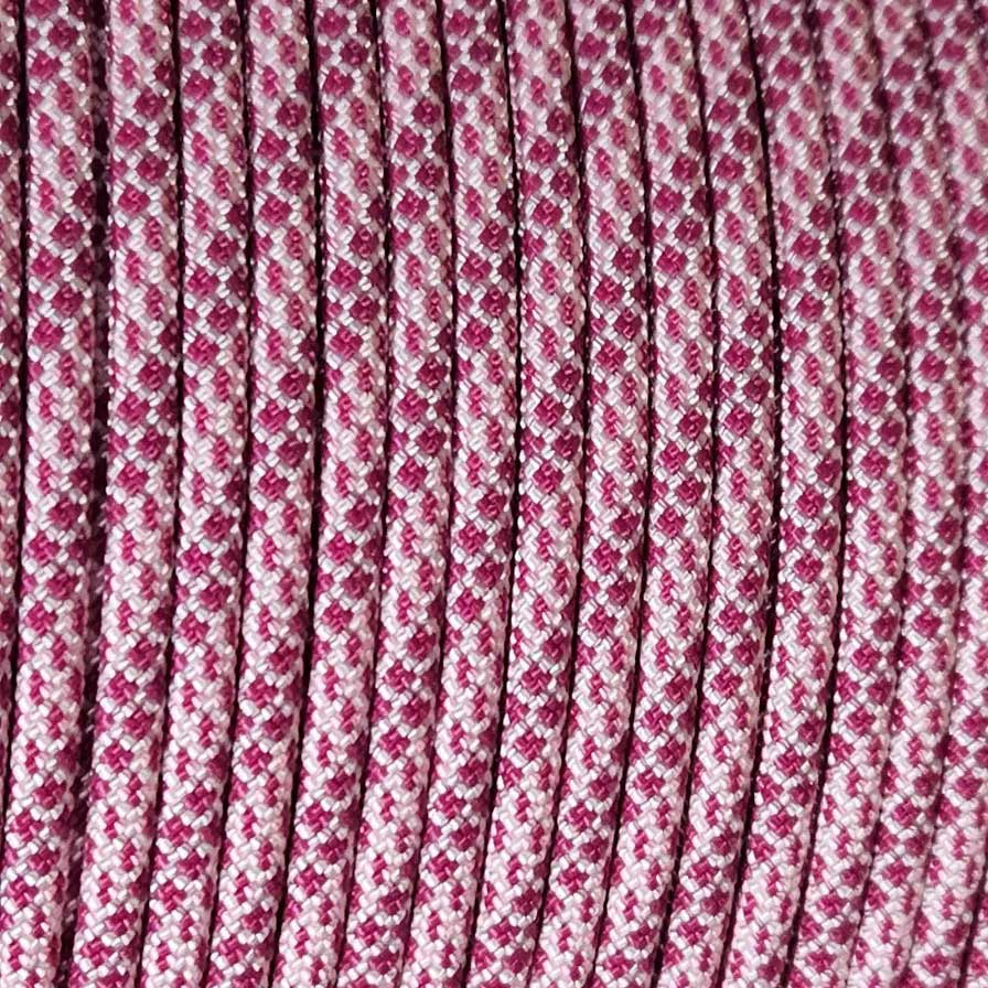 4 mm (5/32”) 4.0mm (5/32”) 550 Paracord 550 Paracord Rock My Heart Made in the USA Nylon/Nylon (100 ft) El Wood Braiding Co