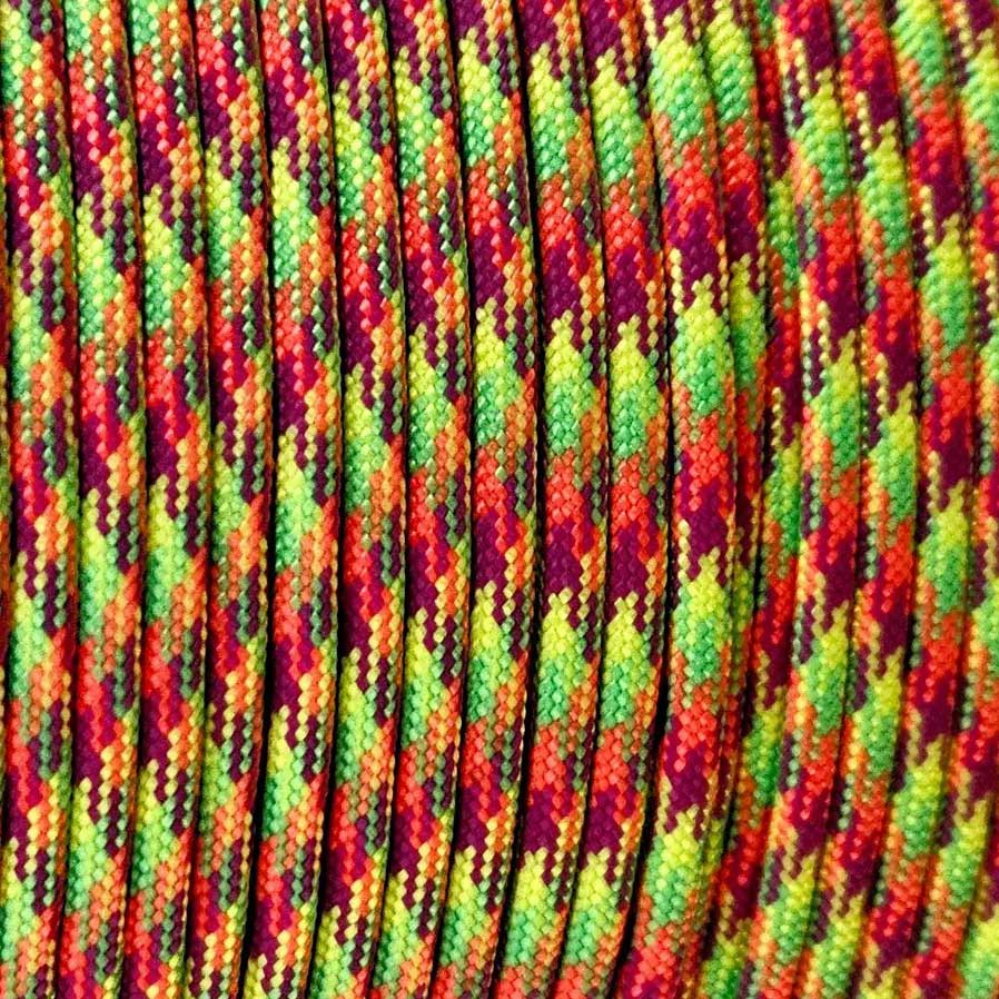 4 mm (5/32”) 550 Paracord 550 Starburst Made in the USA Nylon/Nylon (100 ft) El Wood Braiding Co