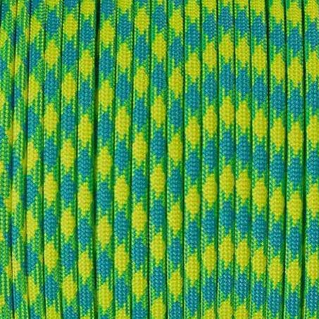 4 mm (5/32”) 550 Paracord 550 Tropical Made in the USA Nylon/Nylon (100 ft) El Wood Braiding Co