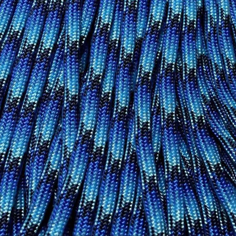 4 mm (5/32”) 550 Paracord Blue Blend Made in the USA Nylon/Nylon El Wood Braiding Co