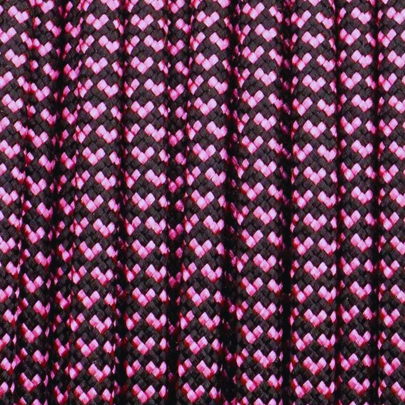 4 mm (5/32”) 550 Paracord Hearts-Black with Neon Pink Made in the USA Nylon/Nylon (100 ft) El Wood Braiding Co