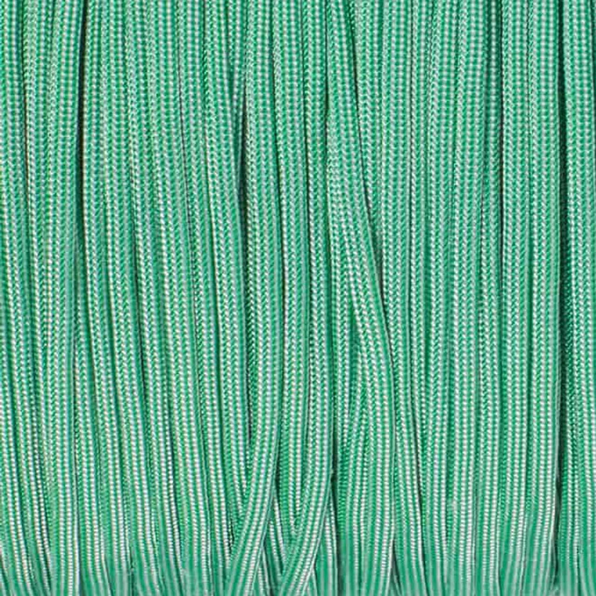 4 mm (5/32”) 550 Paracord Kelly Green with Silver Stripe Made in the USA Nylon/Nylon (100 ft) El Wood Braiding Co