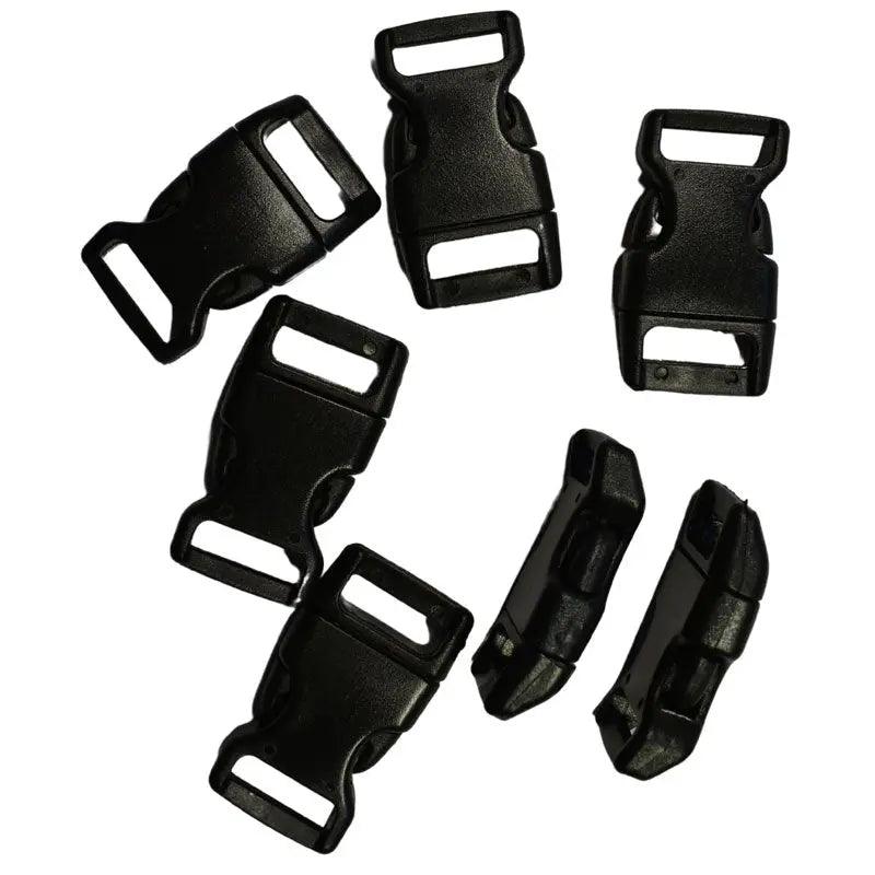 5/8" Black Curved Side Release Plastic Buckles (10 Pack) Discounts Available paracordwholesale