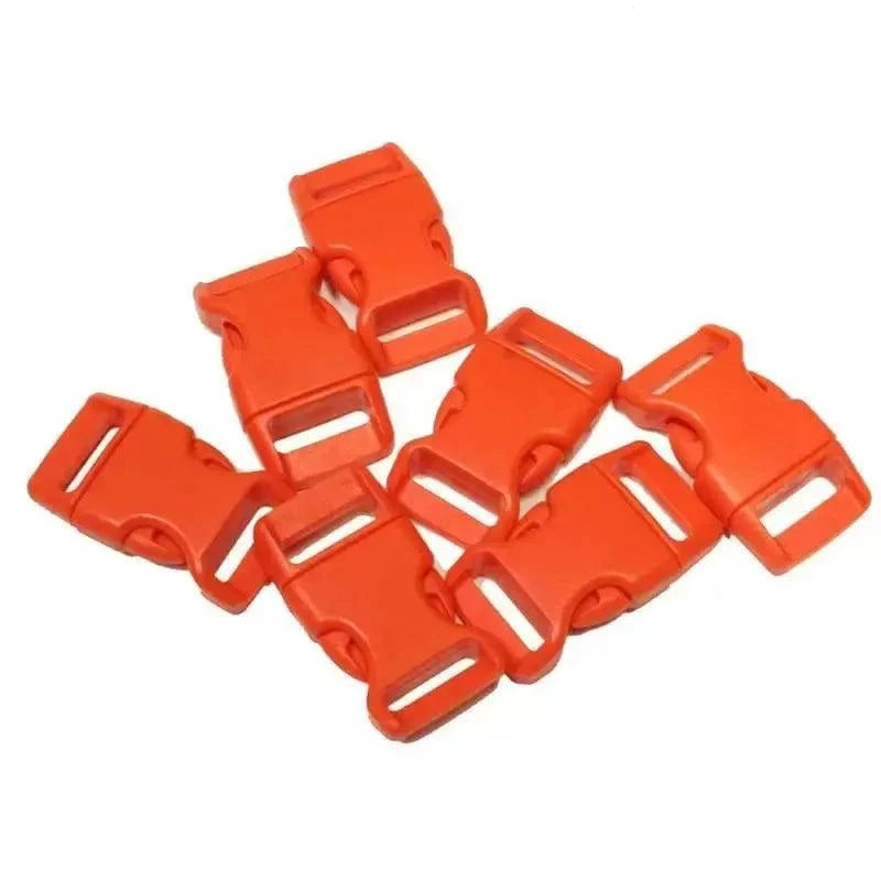 5/8" Orange/Red Curved Side Release Plastic Buckles (10 Pack) Discounts Available paracordwholesale