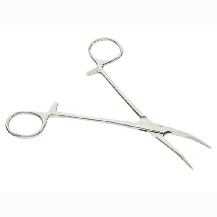 5 1/2" Curved Nose Stainless Steel Gold Locking Forceps (1 Pack) Sona Enterprises