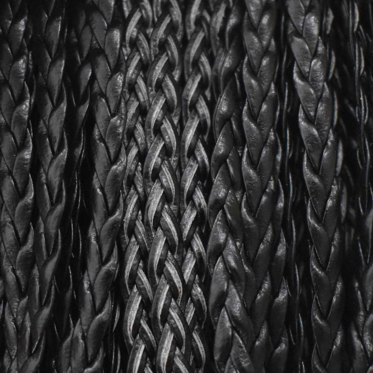 5x2 mm Imitation PU Braided Leather Black Bundle 100 m (109.3 yd) 280-