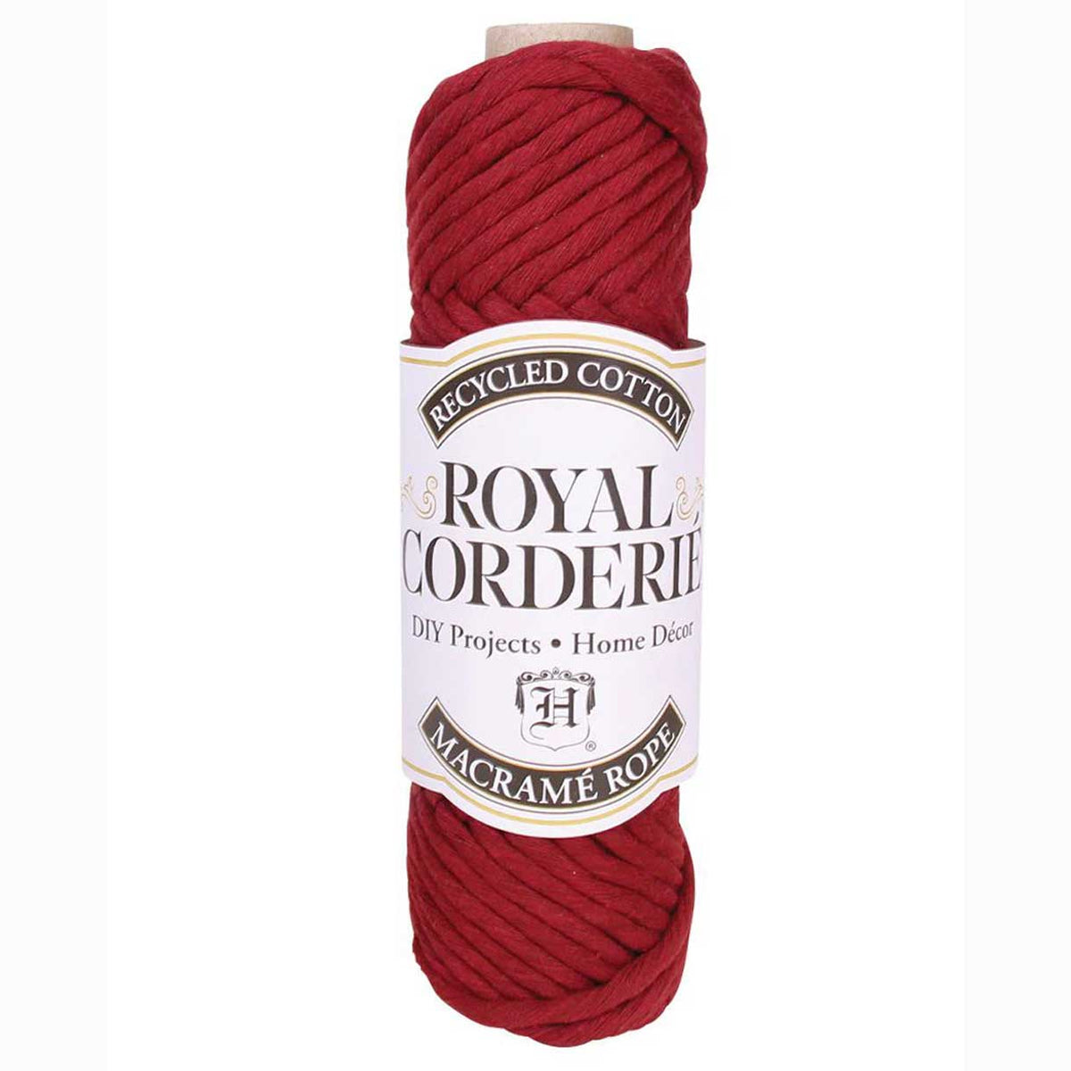 6 mm (15/64") Bordeaux Single Twist Recycled Cotton Macrame Rope 20 m (22 yd) Hemptique