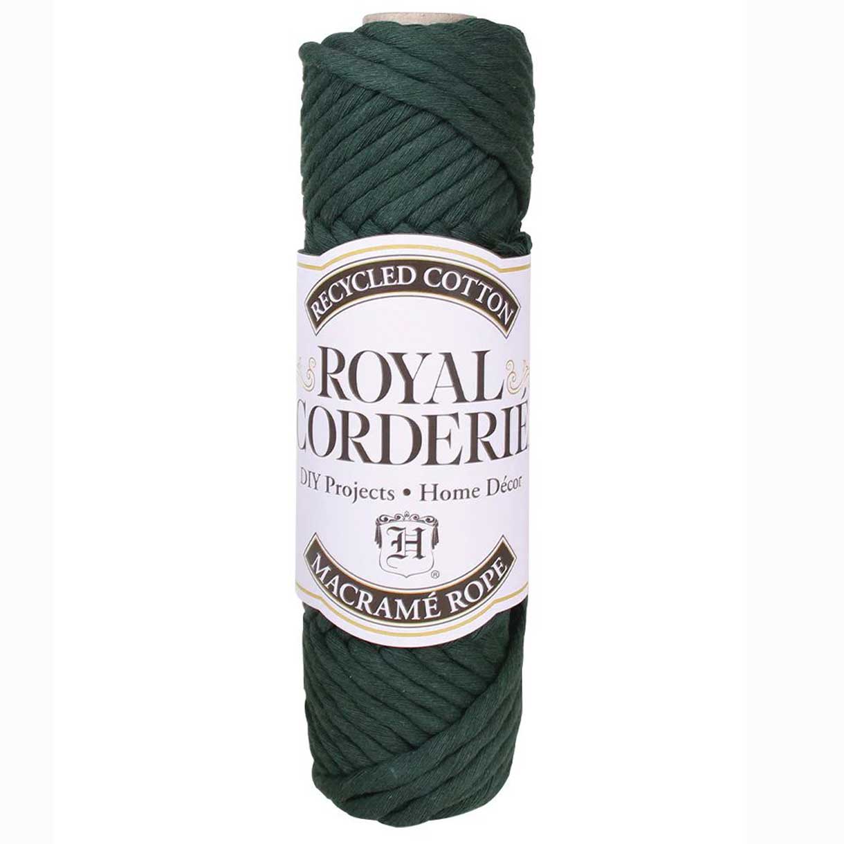 6 mm (15/64") Dark Green Single Twist Recycled Cotton Macrame Rope 20 m (22 yd) Hemptique