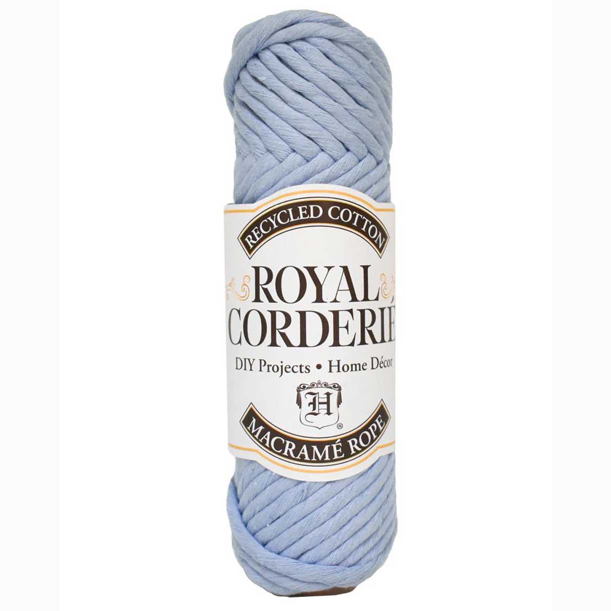 6 mm (15/64") Sky Blue Single Twist Recycled Cotton Macrame Rope 20 m (22 yds)