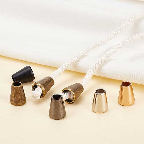 60 Pcs 5 Colors Zinc Alloy Cord Ends 5-7.5 mm 280-