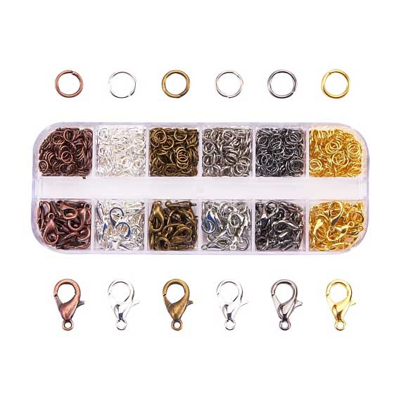 6 Color 22 Pcs/Color Alloy and Iron Lobster Claw Clasp Set 280-