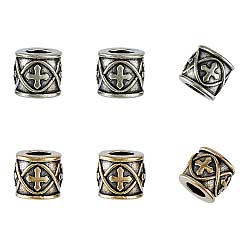 6 Pcs 2 Colors Antique Silver and Golden Cross Brass Bead/Charm (6 Pack)