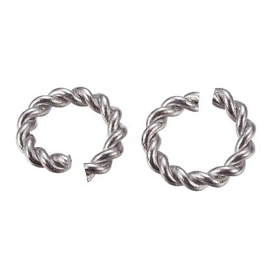 7.5 mm 304 Stainless Steel Open Twisted Jump Rings (25 Pack) 280-