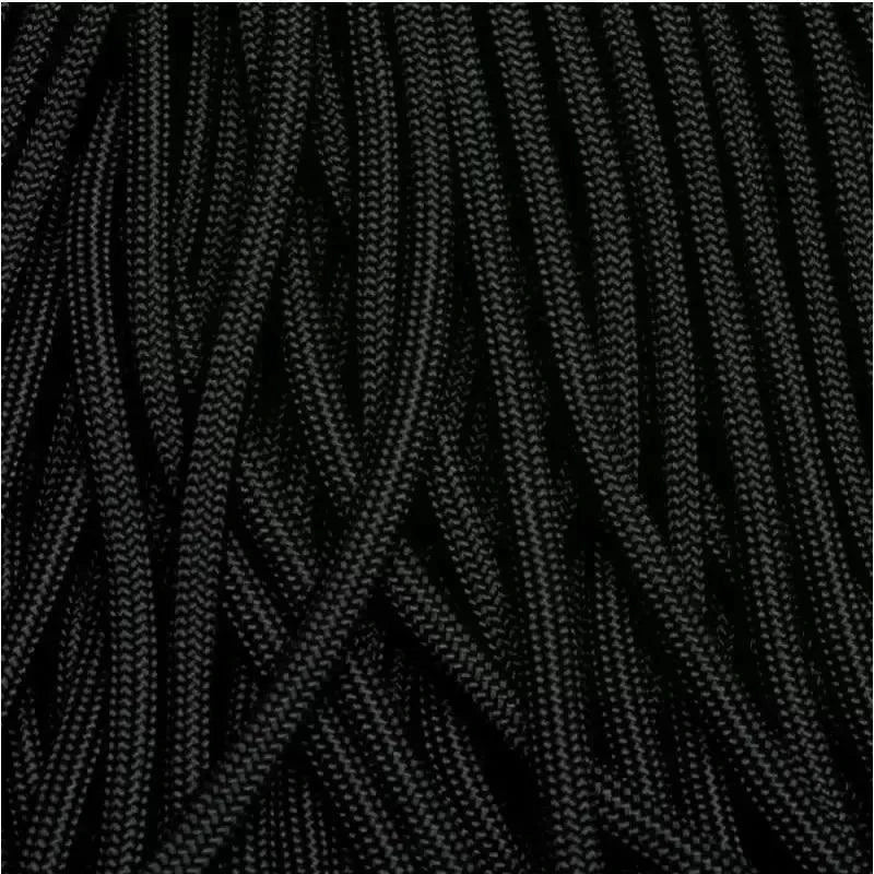 4.75 mm (3/16”) 750 Paracord Black Made in the USA Nylon/Nylon El Wood Braiding Co