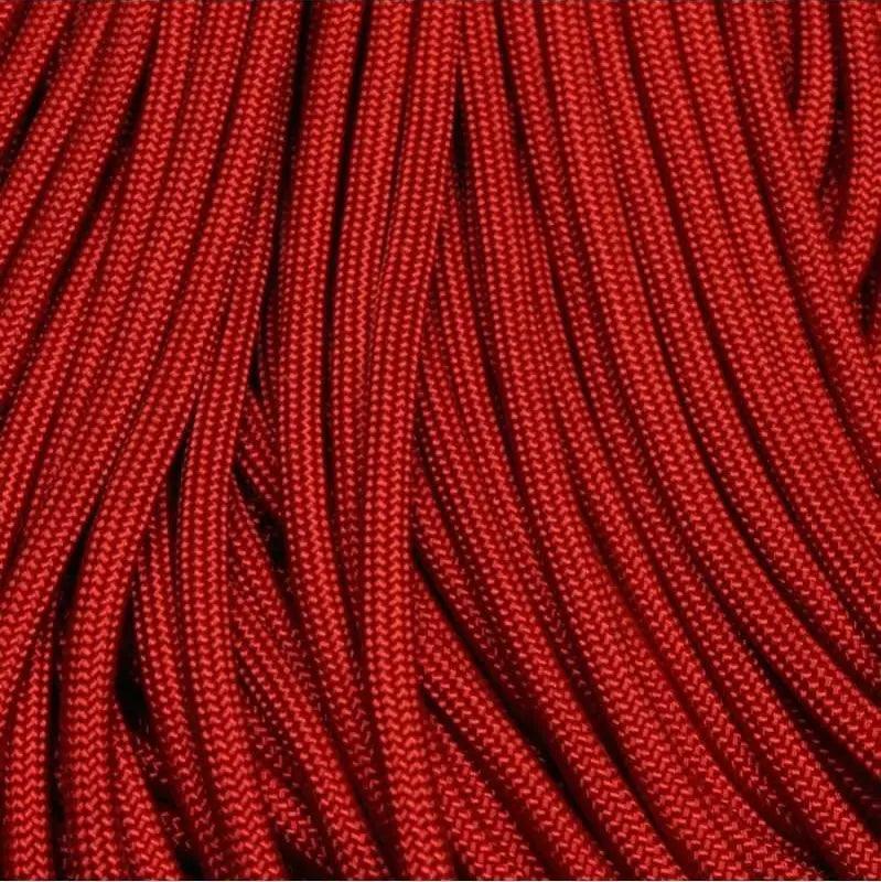 4.75 mm (3/16”) 750 Paracord Imperial Red Made in the USA Nylon/Nylon (100 ft) El Wood Braiding Co