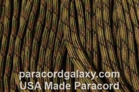 4.75 mm (3/16”) 750 Paracord Multicam/Multi Camo Made in the USA Nylon/Nylon (100 ft) El Wood Braiding Co