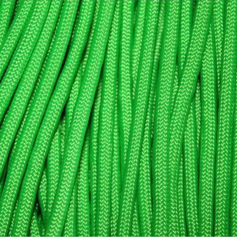 4.75 mm (3/16”) 750 Paracord Neon Green Made in the USA Nylon/Nylon (100 ft) El Wood Braiding Co