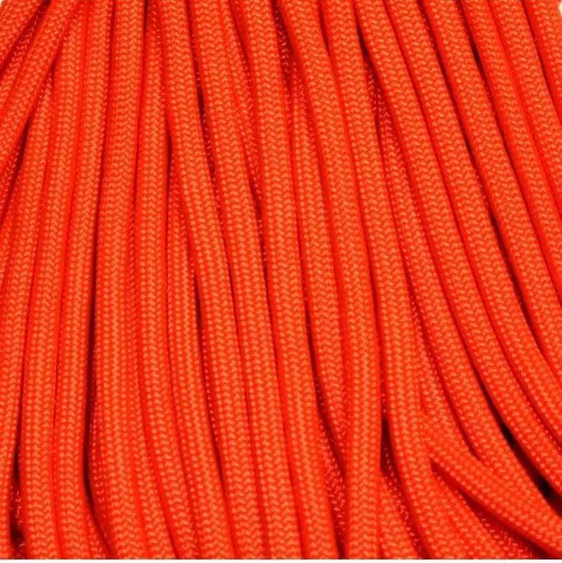 750 Paracord Neon Orange Made in the USA Nylon/Nylon (100 FT.) - Paracord Galaxy