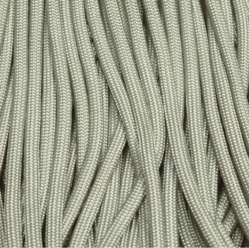 4.75 mm (3/16”) 750 Paracord Silver Gray Made in the USA Nylon/Nylon (100 ft) El Wood Braiding Co