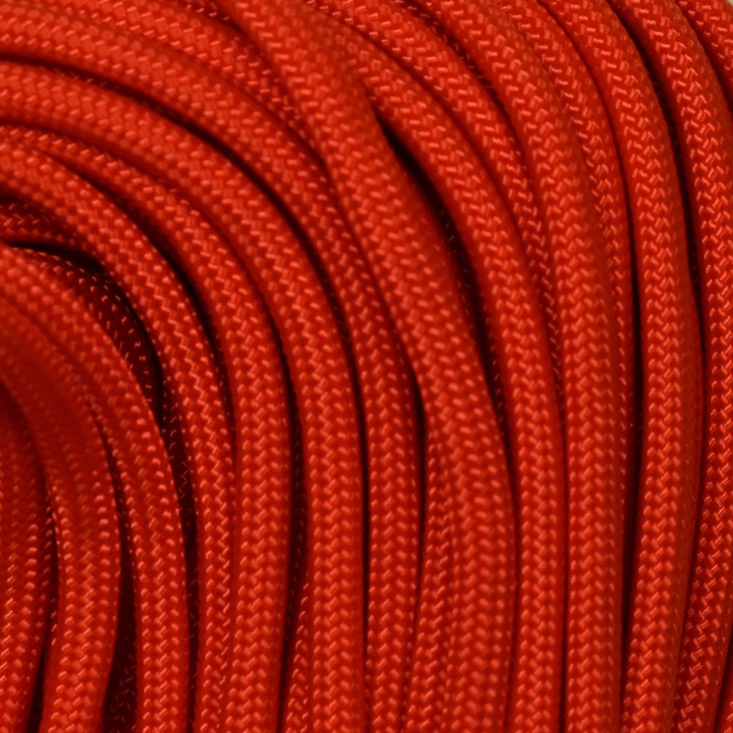 4.75 mm (3/16”) 750 Paracord Tangerine Made in the USA Nylon/Nylon El Wood Braiding Co