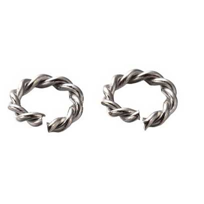 8 mm 304 Stainless Steel Open Twisted Jump Rings (25 Pack) 280-