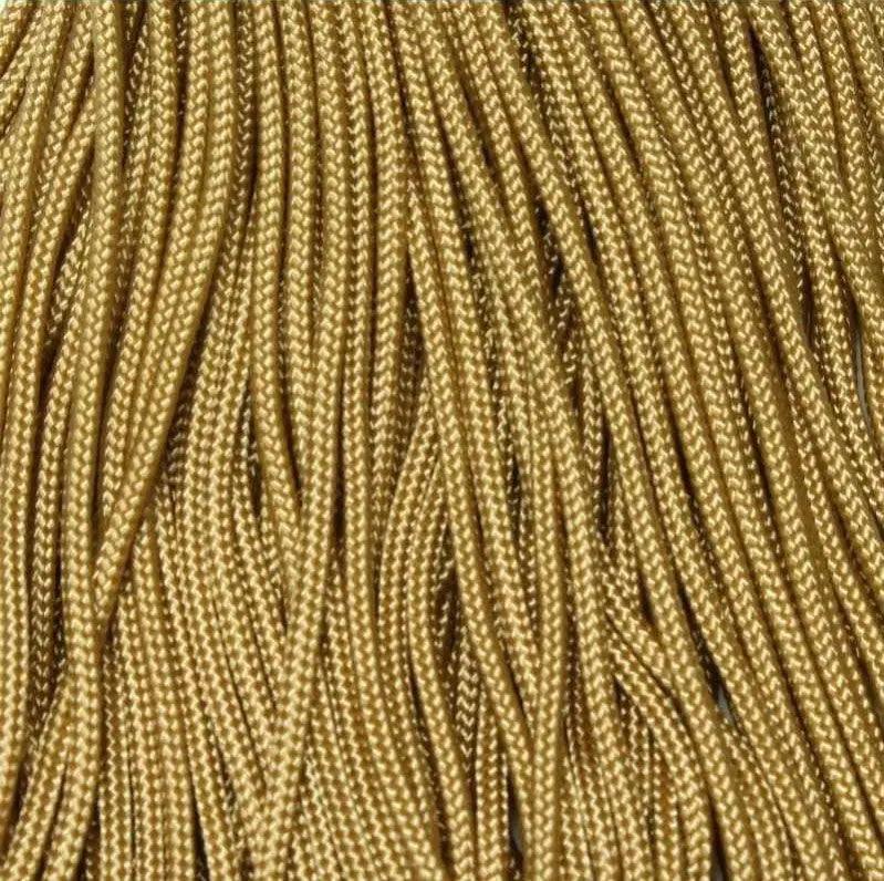 1.7 mm (1/16”) 95/Type 1 Paracord Gold Made in the USA Nylon/Nylon (100 ft) El Wood Braiding Co