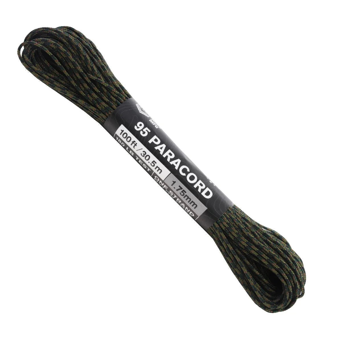 1.8 mm (5/64”) 95/Type 1 Paracord Woodland Made in the USA Polyester/Nylon Atwood Rope