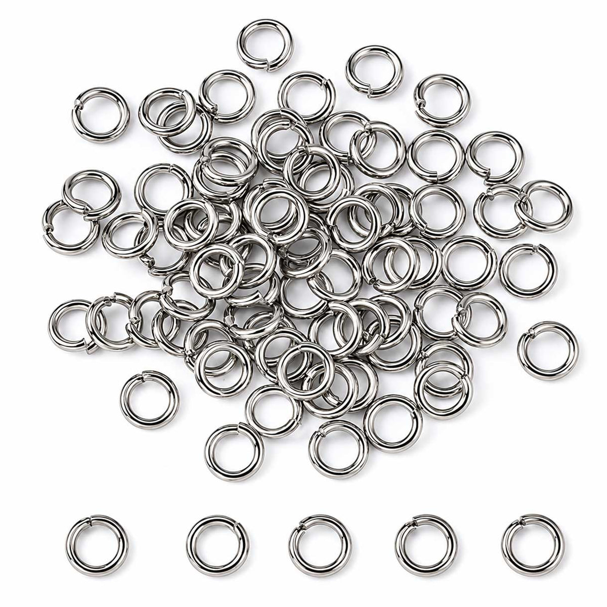 9 mm 304 Stainless Steel Open Jump Rings (25 Pack) 280-