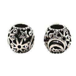 Alloy Antique Silver Sun Moon Stars Bead/Charm (10 pack)