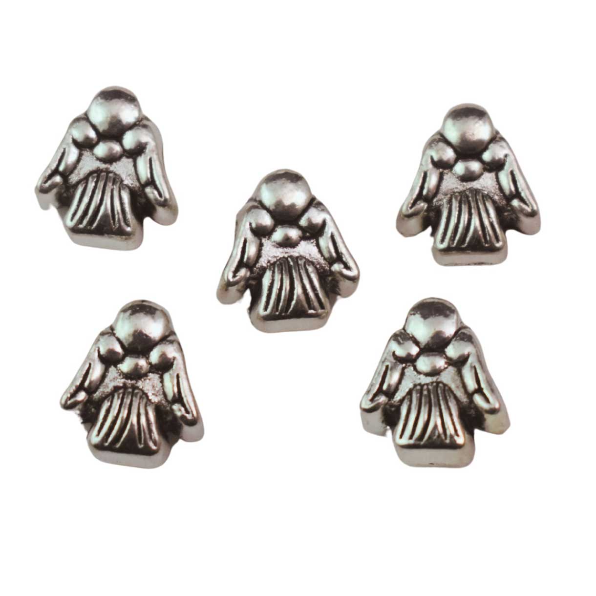 Angle Shinny Silver Bead/Charm Alloy Metal (10 pack)