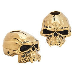 Antique Golden Cracked Skull Charm/Bead Brass (2 Pack) 280-