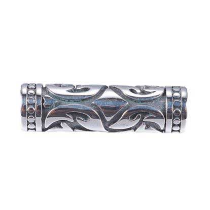 Antique Silver Ornate 304 Stainless Steel Tube Bead/Charm (1 Pack) 280-