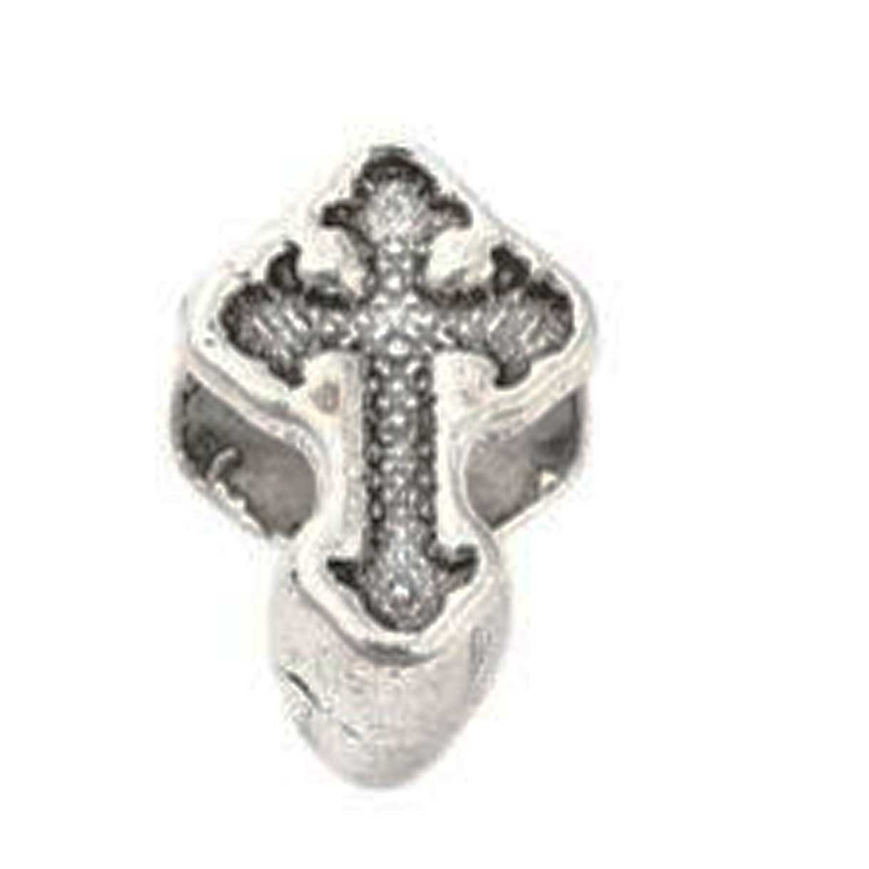 Antique Silver Cross Alloy Bead/Charm (25 Pack) 280-
