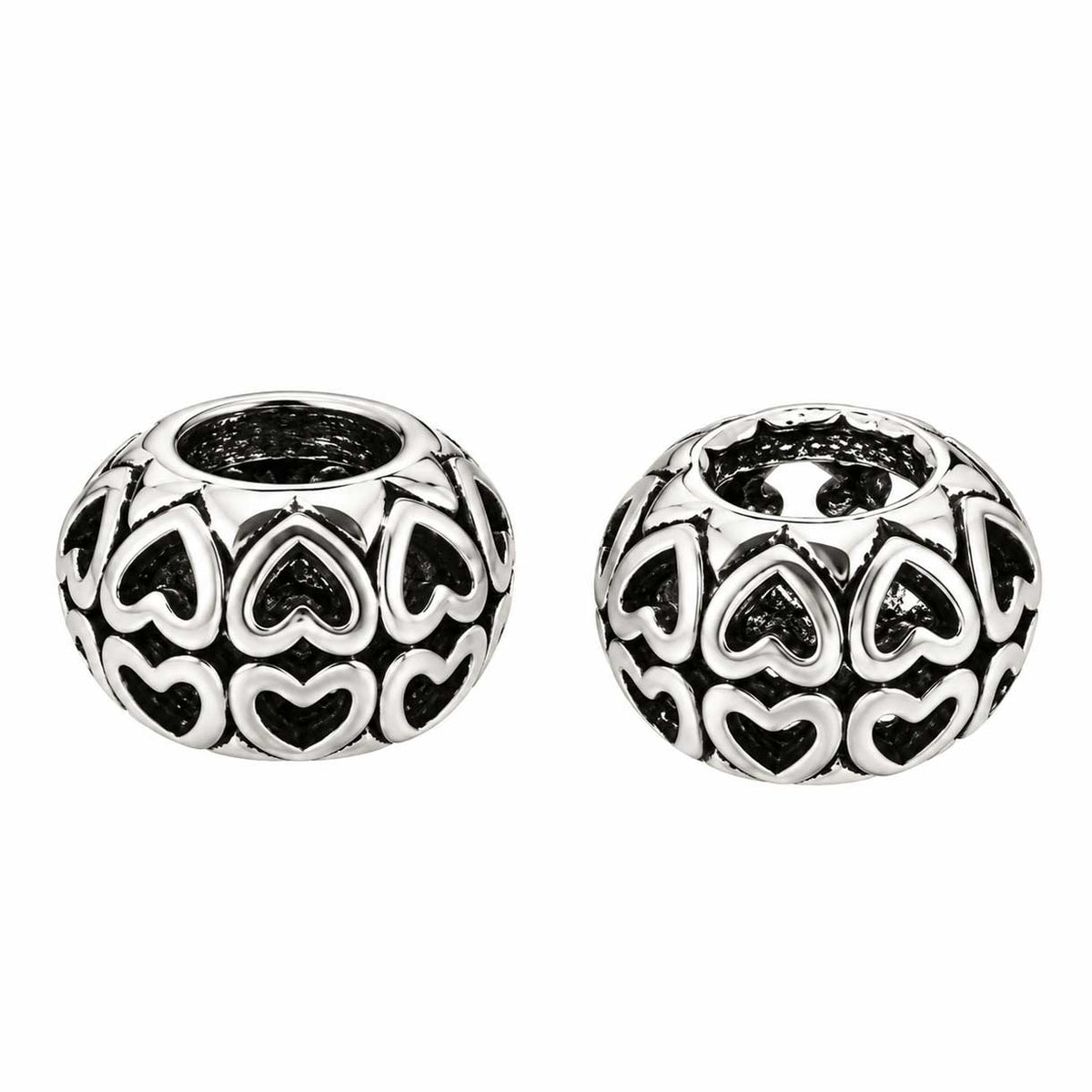 Antique Silver Hearts Alloy Bead/Charm (5 Pack) 280-