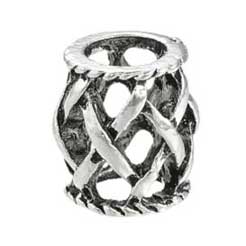 Antique Silver Hollow X Alloy Metal Column Bead/Charm (10 Pack) 280-