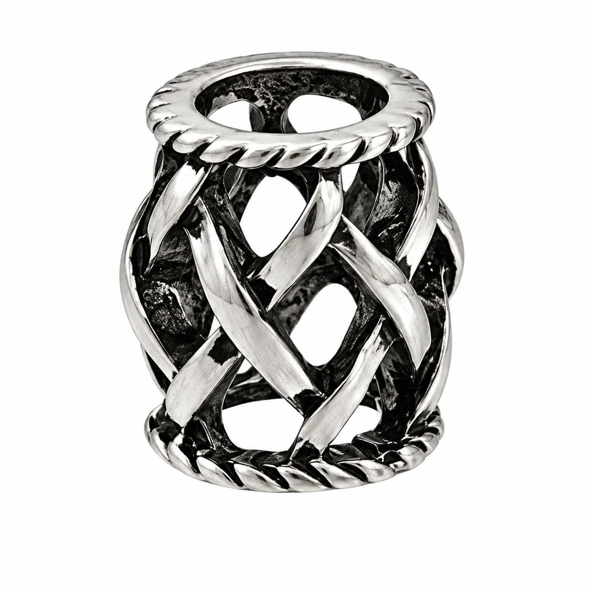 Antique Silver Hollow X Alloy Metal Column Bead/Charm (10 Pack) 280-