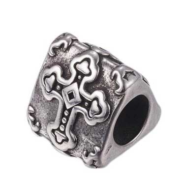 Antique Silver Ornate Cross 304 Stainless Steel Bead/Charm (2 pack) 280-