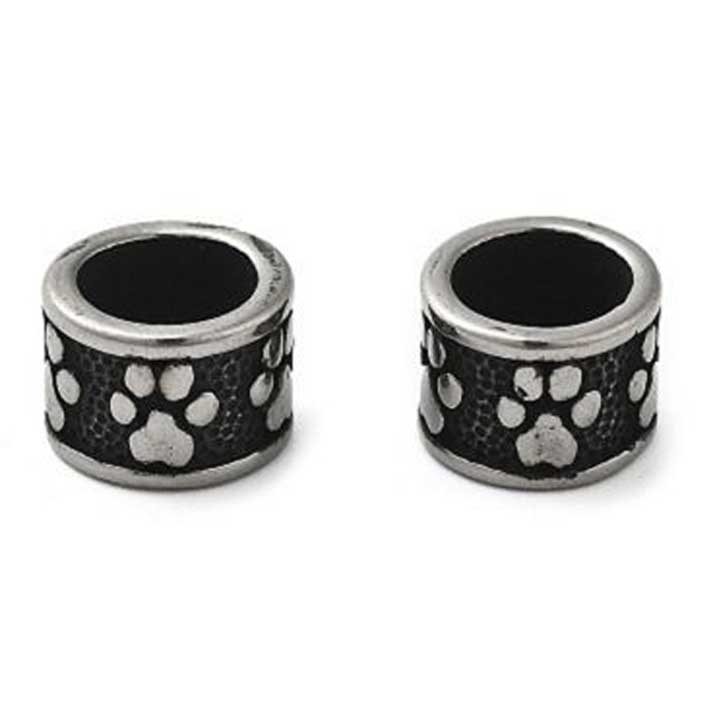 Antique Silver Paw Print 304 Stainless Steel Bead/Charm (2 Pack) 280-