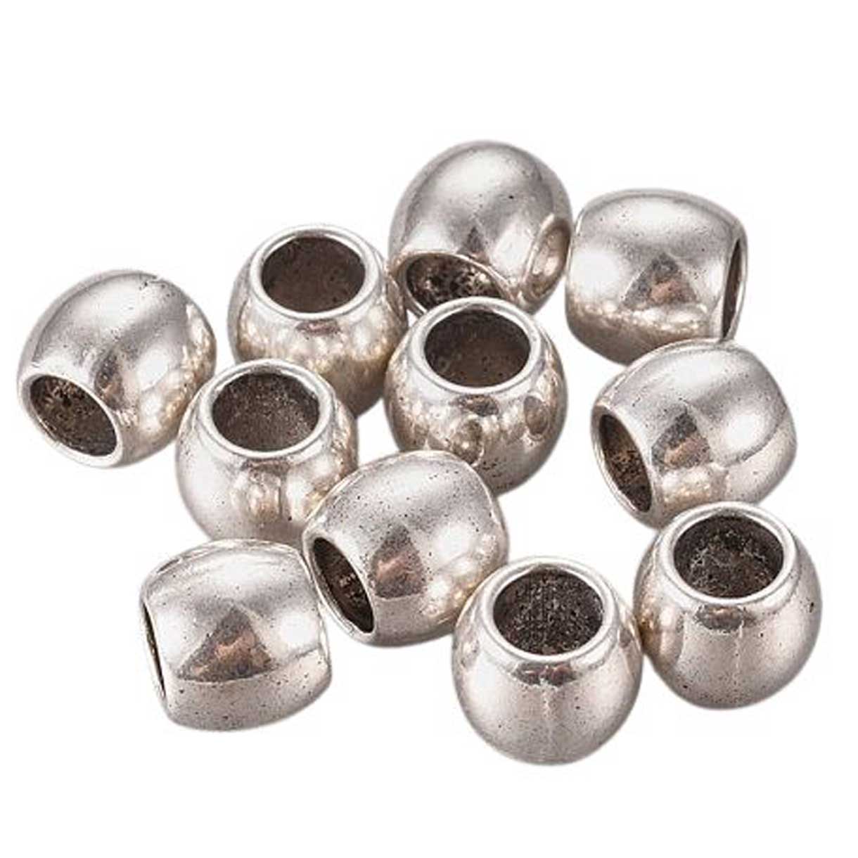 Antique Silver Round Alloy Bead/Charm (20 Pack) 280-