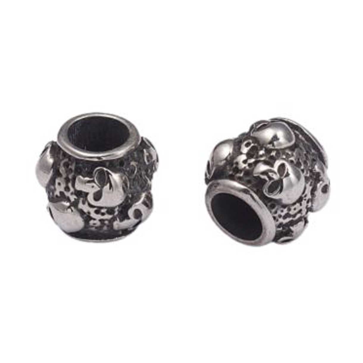 Antique Silver Skulls Metal Beads (2 Pack) 304 Stainless Steel