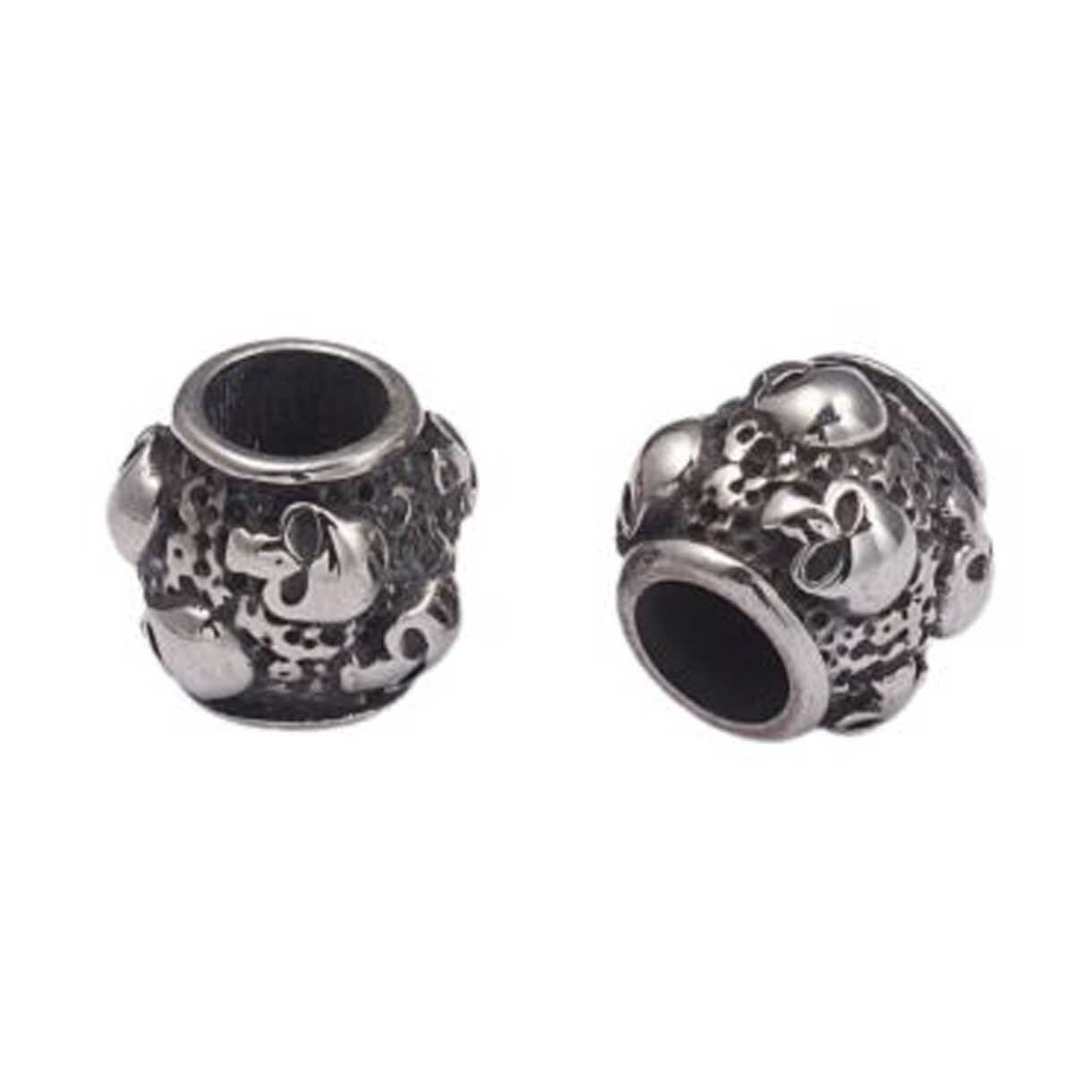 Antique Silver Skulls Metal Beads 304 Stainless Steel (2 Pack) 280-