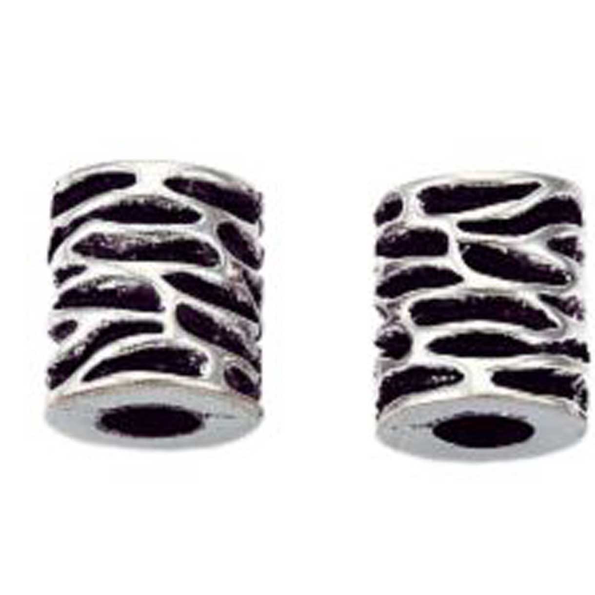 Antique Silver Smooth Stone Stack Column Alloy Bead/Charm (10 Pack) 280-